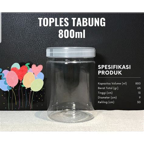 Jual Toples Kue Kering 800 Ml Toples Plastik Toples Tabung Toples