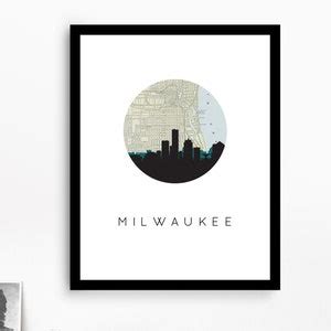 Milwaukee Skyline Art Milwaukee Wall Art Milwaukee - Etsy