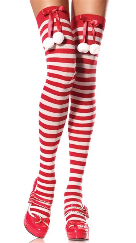 Cute Bow Striped Christmas Stockings Sexy Christmas Stockings 3s8142