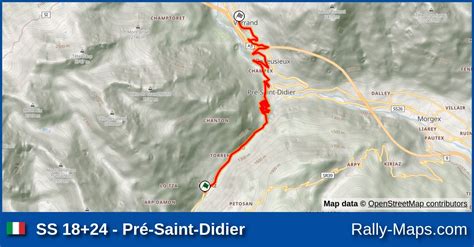 SS 18 24 Pré Saint Didier stage map Rally Neige Trofeo Valle d