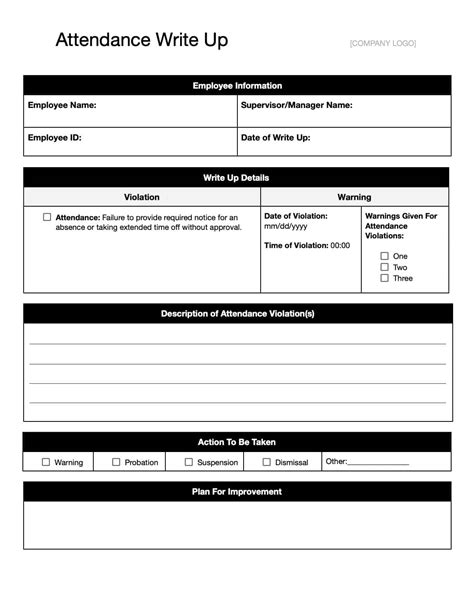 Employee Performance Write Up Template Prntbl Concejomunicipaldechinu