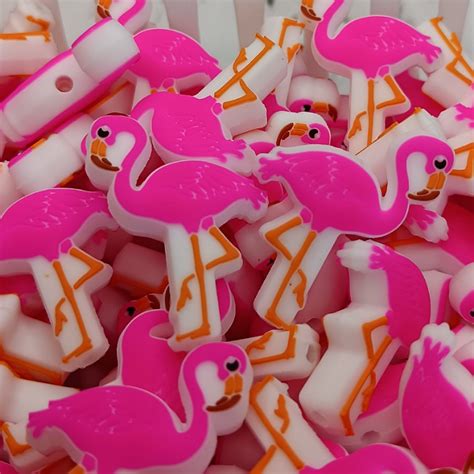 Flamingo Silicone Focal Bead Georgia Bead Company