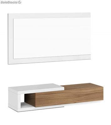 Mueble Entrada Recibidor Con Espejo De Pared De 95x50 Cm Moon Mueble