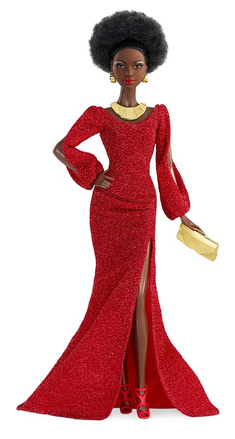 Barbie Signature 40th Anniversary First Black Doll Approx 12 In Wearing Red Gown With