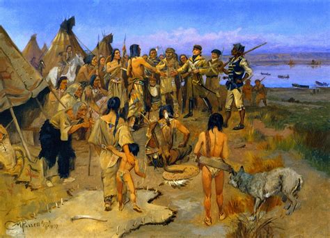 Lewis And Clark Meeting The Mandan Indians 1897 Charles M Russell