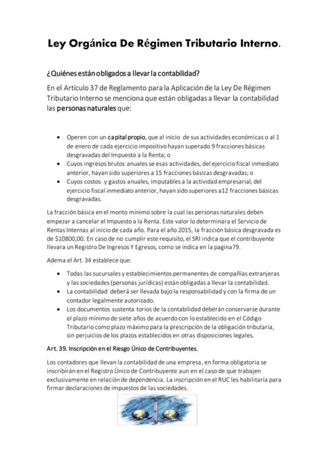 Ley Org Nica De R Gimen Tributario Interno Pdf Descarga Gratuita