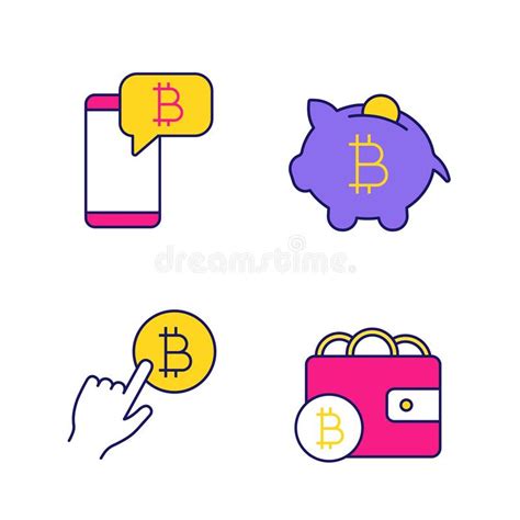 Conjunto De Iconos De Color Criptodivisa De Bitcoin Ilustraci N Del