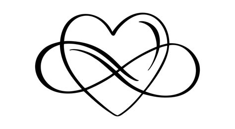 Vector Heart Love Sign Forever Infinity Valentine Day Romantic Symbol