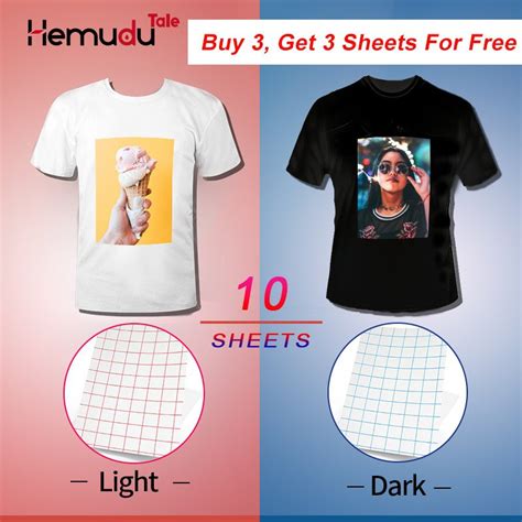 A Sheets T Shirt Transfer Photo Paper Inkjet For Dark Or Light