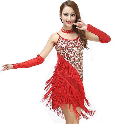 2016 Stage Dance Wear Women Latin Dress Women Latin Costume Dresses Tango Samba Skirts Fringe