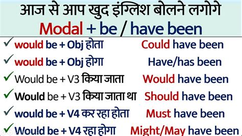 Basic English Grammar For Beginners In Hindi Model Have Been V3