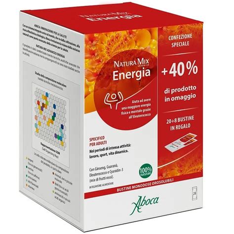 Aboca Natura Mix Advanced Energia 28 Bustine Orosolubili Ludofarma