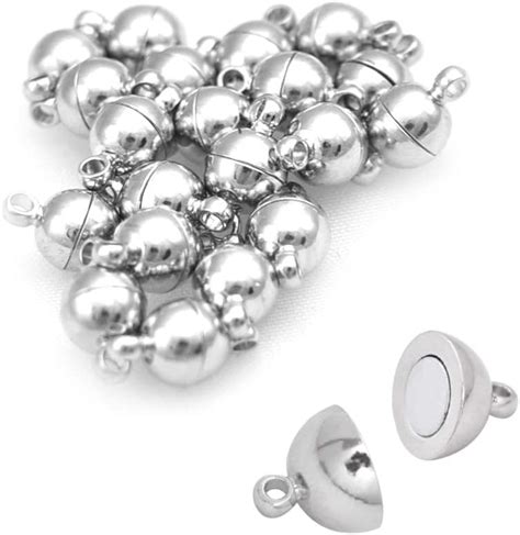 Mm Magnetic Ball Clasp Silver