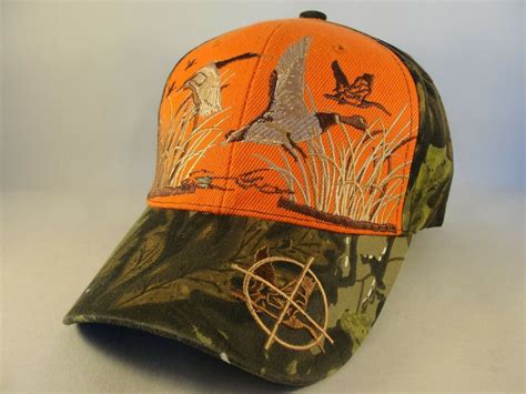 Geese Adjustable Strap Hat Hunting Cap Orange Camo In 2024 Hunting