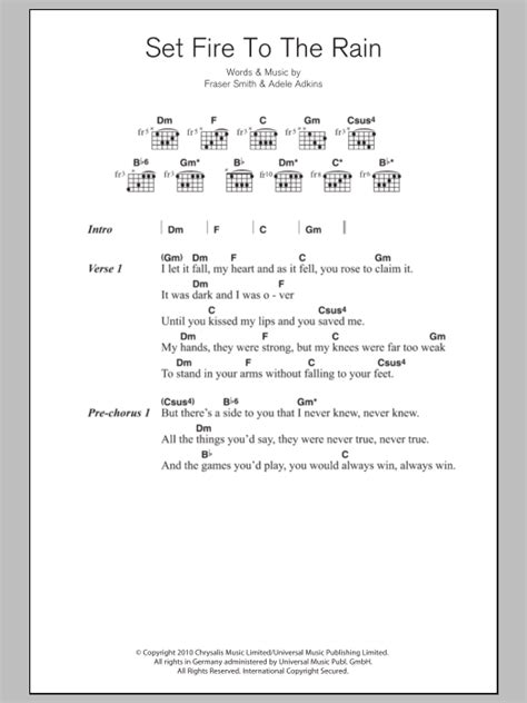 Set Fire To The Rain by Adele - Guitar Chords/Lyrics - Guitar Instructor