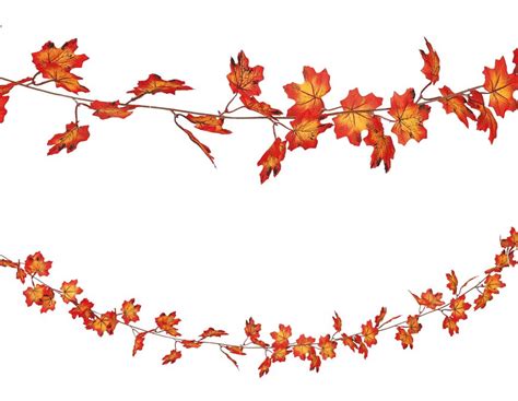 Guirlande De Feuilles D Automne Orange 190cm Party Fr