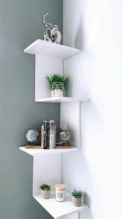 Top Corner Wall Shelves Design Ideas Wooden Bookshelf