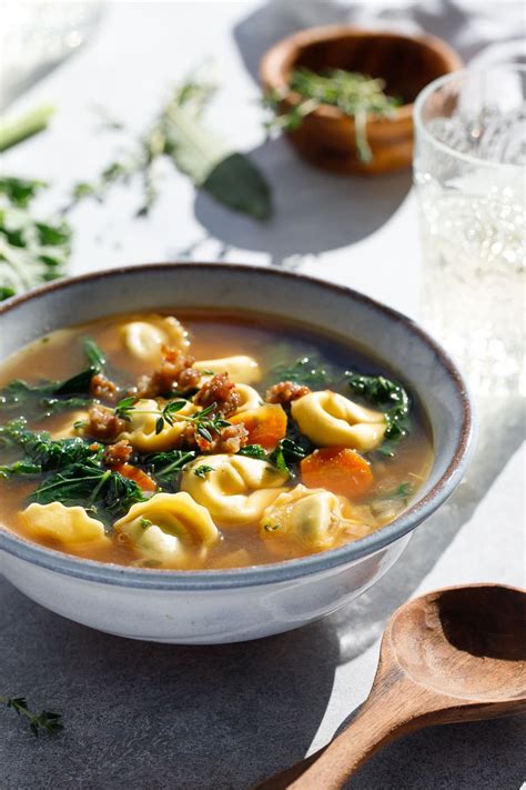 Tortellini Soup With Sausage And Kale Love And Olive Oil