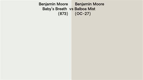 Benjamin Moore Baby S Breath Vs Balboa Mist Side By Side Comparison