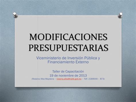 PPT MODIFICACIONES PRESUPUESTARIAS PowerPoint Presentation Free