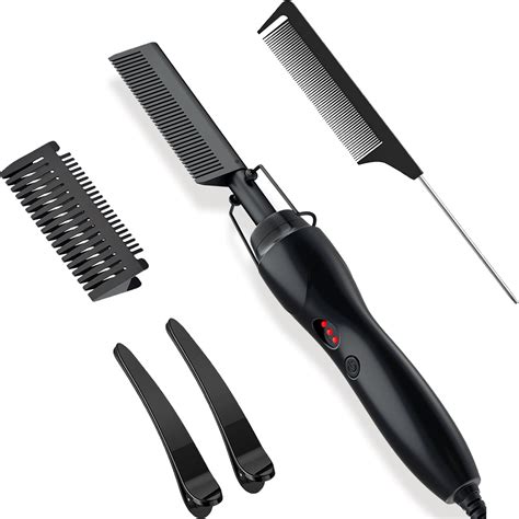 Hot Comb Hair Straightener Electric Straightening Comb Anti Scald Portable Hot Comb Ceramic