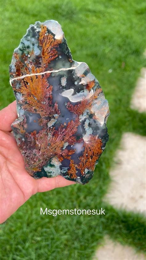 Plume Agate Stone High Quality Multicolour Moss Agate Rough Slab