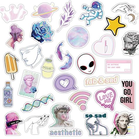 Pastel Aesthetic Mystery Sticker Pack Kawaii Stickers Pink Etsy