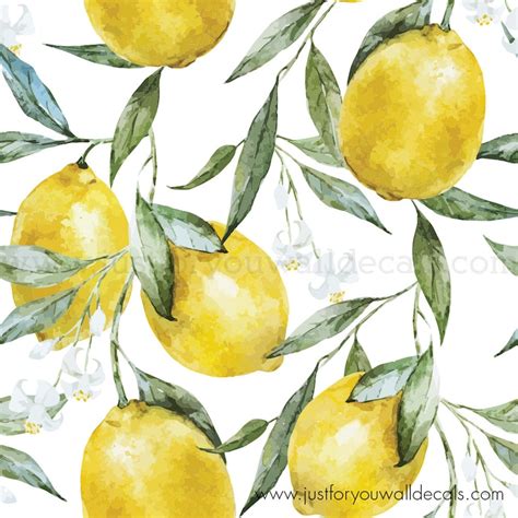 Lemon Wallpaper Kitchen Wallpaper Lemon Removable Wallpaper | Etsy