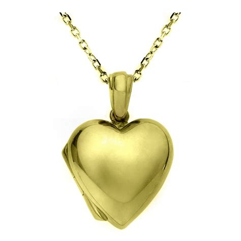 9ct yellow gold 20mm heart shaped locket - JEWELLERY from Mr Harold and ...