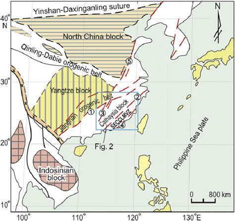 Tectonic Framework Of Southeast China Secclmvz Southeast China