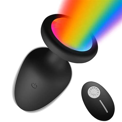 Bluetooth Anal Plug Vibrator With Light APP Remote Control Butt Plug