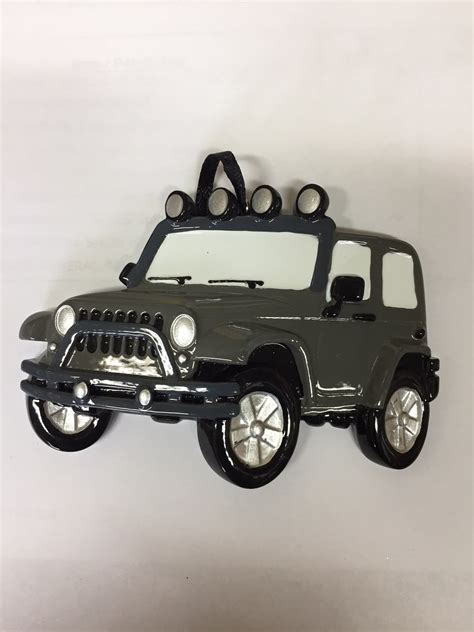 Jeep 4x4 Grey Personalized Christmas Tree Ornament Do It Yourself