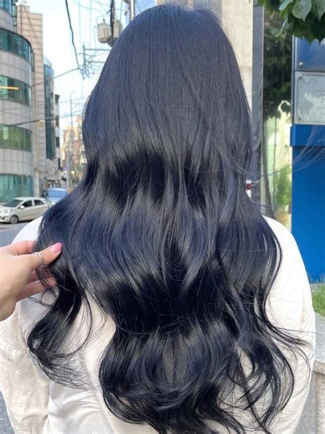 Deep Blue Hair Color Korean Hair Color Blue Black Hair Color Hair