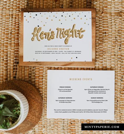 hens party invitation template editable bachelorette party invite