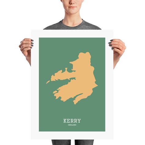 Kerry Map Print // Map of Kerry Print // Kerry Art Print // Kerry Map ...