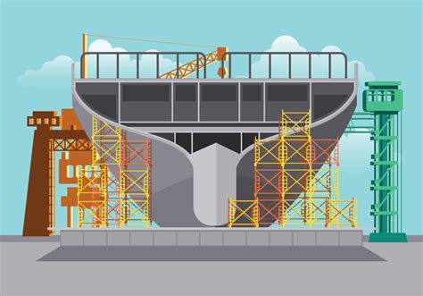 Illustration of Shipyard at Work 152878 Vector Art at Vecteezy