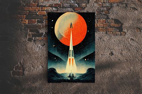 Art Deco Style Spaceship, Space Exploration, Science Fiction / Scifi Canvas Print, Ready to Hang ...