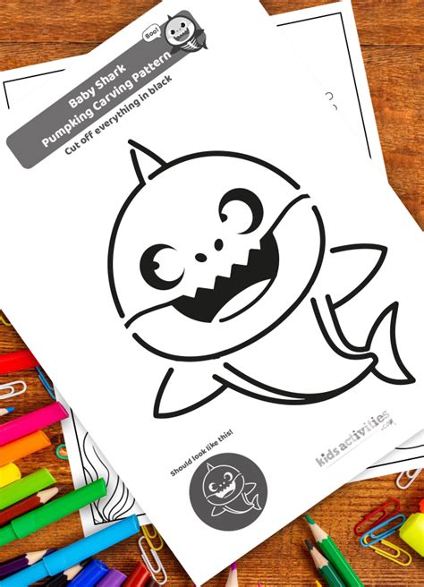 Get Ready For Halloween With These Baby Shark Pumpkin Carving Stencils ...