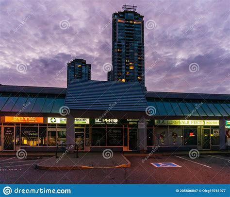 COQUITLAM, CANADA - OCTOBER 01, 2019: Medical Offices and Other Stores ...