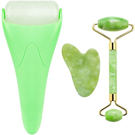 Natural Jade Roller And Gua Sha Set For Face And Eye Ice