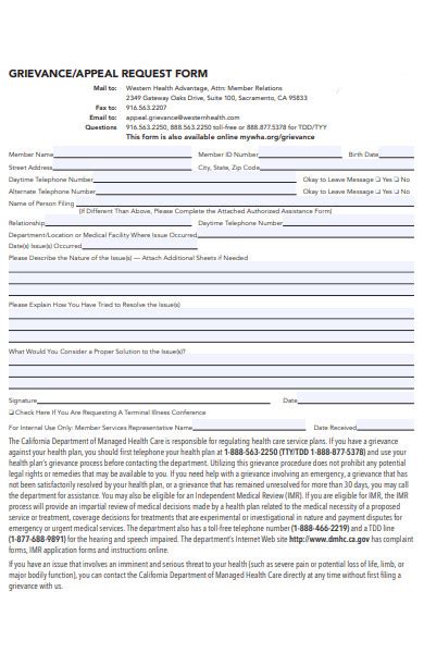 Free Grievance Forms In Pdf Ms Word