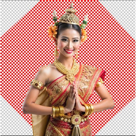 Premium Psd Women Wearing Thai Clothing