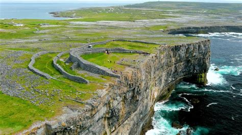 Aerial View of Dun Aonghasa or Dun Aengus Legendary Prehistoric Stone ...