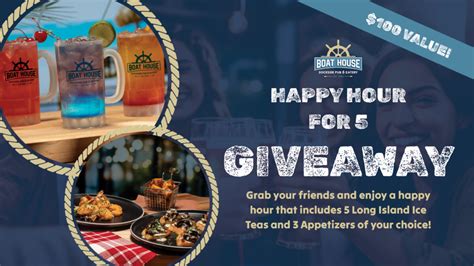 Boat House Happy Hour for 5 Giveaway | Boat House Pub & Eatery