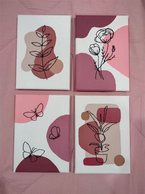 Embroidered Canvases Flowers Plants Butterflies Embroidered Canvas