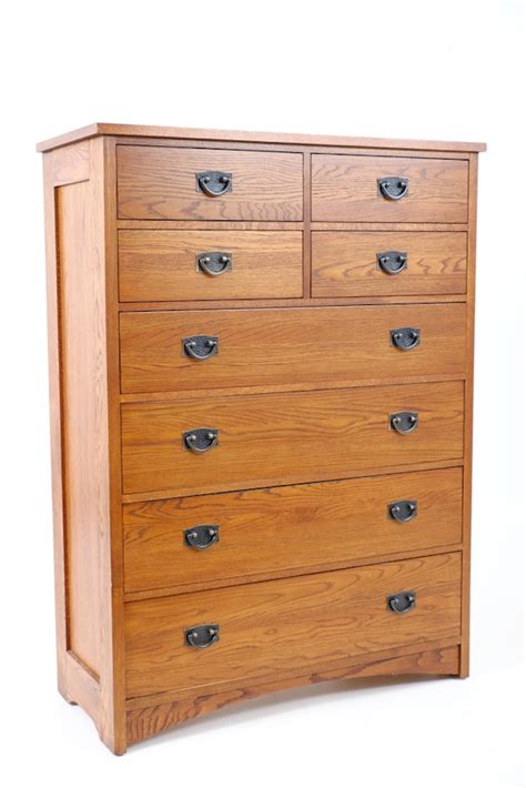 Thomasville Oak Mission Style Chest Of Drawers Ebth