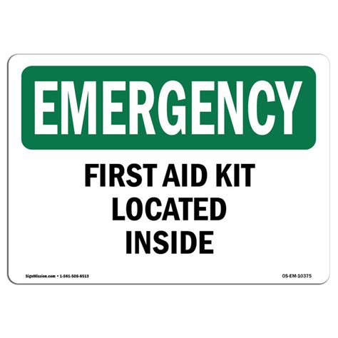 Signmission Osha Emergency First Aid Kit Located Inside Sign Wayfair