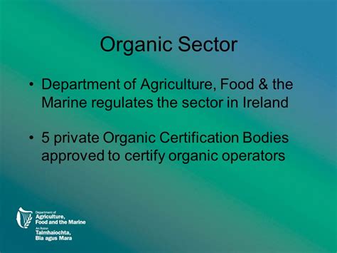 Department Of Agriculture Food And The Marine Organic Sector