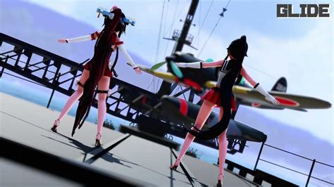 【mmd艦これ】ロリっ娘大和と矢矧でglide 生足ローアングルver 歌詞つき Youtube