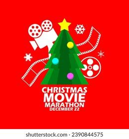 National Christmas Movie Marathon Day Event Stock Vector Royalty Free